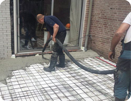 Zelf beton storten met aanhangerpomp